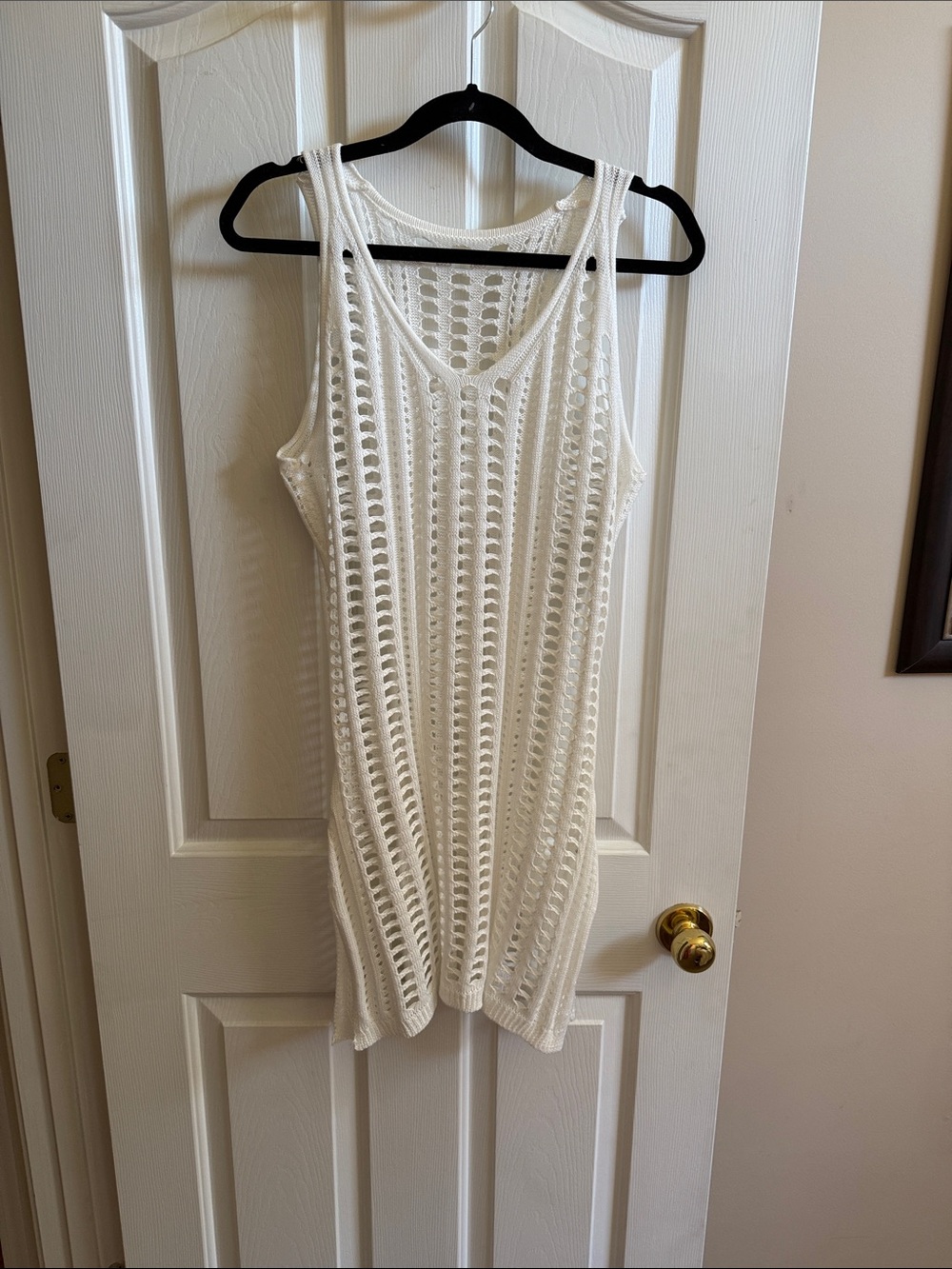 🌸White Crochet Tank Dress